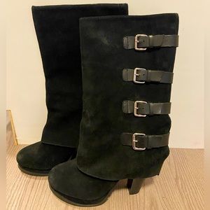 Report Monroe Black Suede with leather Slouch Boot